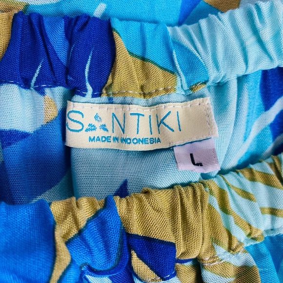 Santiki Tropical Print Flounce Strapless Dress Size L - Picture 6 of 7